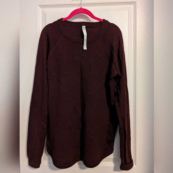 Lululemon Burgundy crewneck cotton sweater - Picture 1 of 3